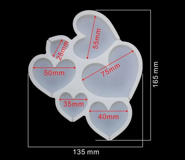 Silikonimuotti isomalt-sydäntikkuja varten
