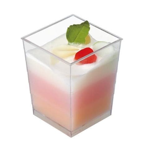 Plastik dessertbægre Firkantet bæger 170 ml/25 stk. bæger