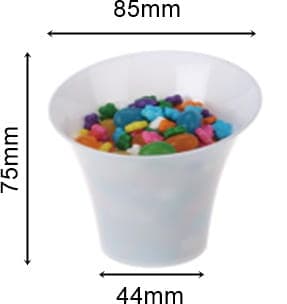 Diagonal hornkop HVID 170ml/25 stk. plastikkop