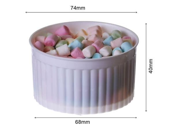 Plastik dessertbægre Stribet bæger 120ml/25 stk. HVID