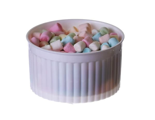 Plastik dessertbægre Stribet bæger 120ml/25 stk. HVID