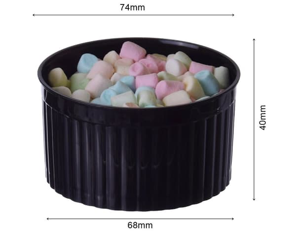 Plastmuggar med dessertmönster Randig mugg 120ml/25 st SVART