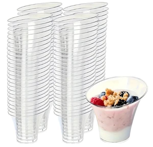 Plastik dessertbægre Diagonal hornbæger 170ml/25 stk.