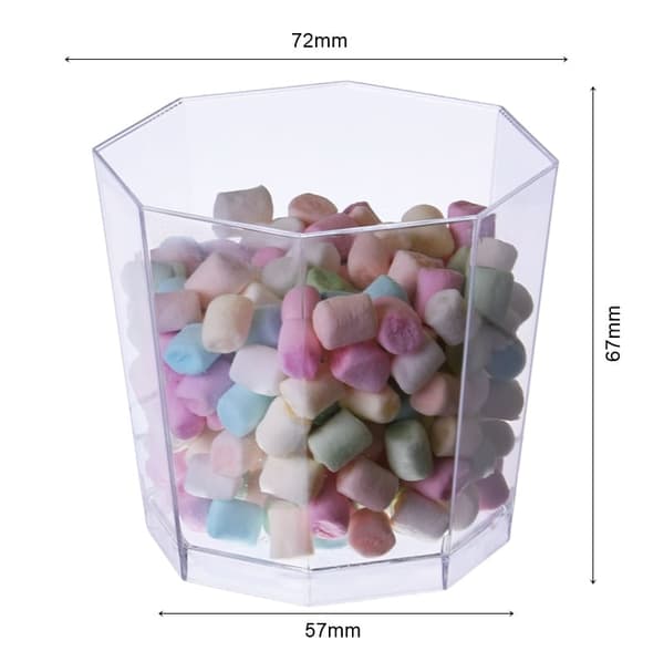 Plastmuggar för desserter Åttkantiga muggar 170ml/25 st