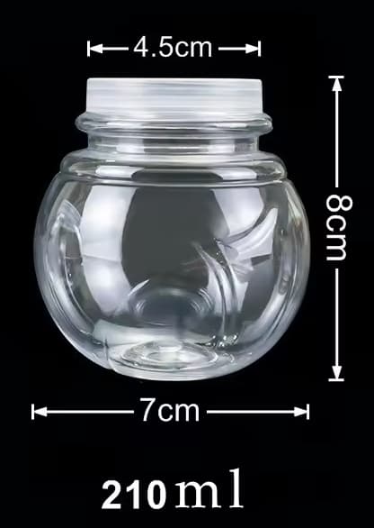 Plastmuggar med lock för runda desserter Kulformad mugg 200ml/12 st