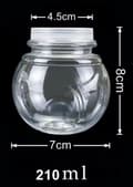 Miniatyrbild 5 av 5: Plastmuggar med lock för runda desserter Kulformad mugg 200ml/12 st