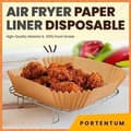 Miniatyrbild 3 av 4: Airfryer bakpapper - PORTENTUM - 16 x 24 cm - Livsmedelsklassat BPA-fritt