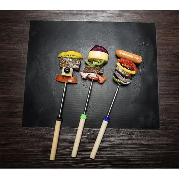 Set med 5 Tåliga Grillskydd BBQ Återanvändbara Bakplåtar 40 33CM Non-stick för Gas- och Elektriska Grillar