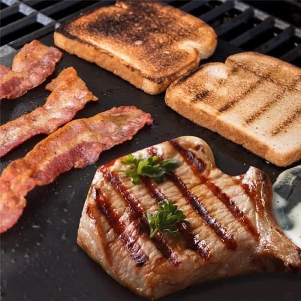 BAKPLÅT - UGNMATTA - KOCKTAVLA 5 st Set Återanvändbar Barbecue Grillmatta Pad Platta Värmeplatta Portabel