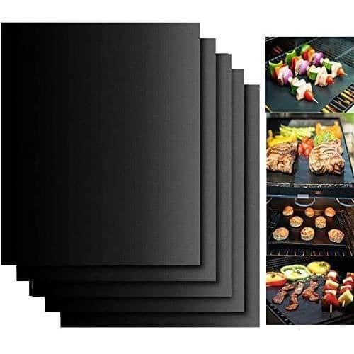 Grillmatta för Barbecue Set av 5 Ark Grilläkta och Ugns Mats 40x33cm Non-stick Hållbar och Återanvändbar[291]