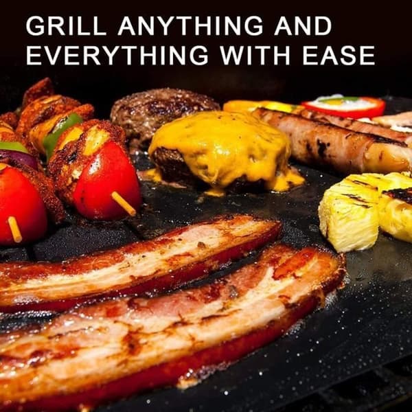 mixigoo Bakmat, Set med 5 Bakplåtar för Grill och Ugn, 40 x 33 cm Non-stick Återanvändbar BBQ och Plåtar
