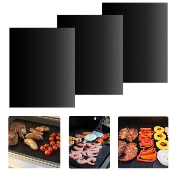 Bakplåt, 3 stycken 33x40 cm Non-stick Bakplåt, Återanvändbara och Lätt att Rengöra för Grill och Ugn