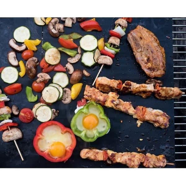 GOBRO 5PCS/set Grill- och Ugnsplåtar - 40cm*33cm Non-stick BBQ-ark och Återanvändbara Bakplåtar