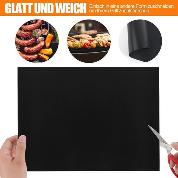 Set med 8 Återanvändbara BBQ Filtar för Utomhus, Matta för Gasgrill, Kolgrill, 40x33cm