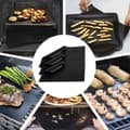 Miniatyrbild 3 av 4: Svart återanvändbar non-stick barbecue mat, 3 stycken, bakplåt, bärbar, för picknick