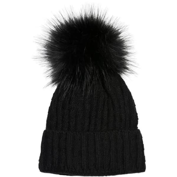 styleBREAKER unisex stickad mössa med pom pom, med flätmönster och fleecefoder, vintermössa med pom pom