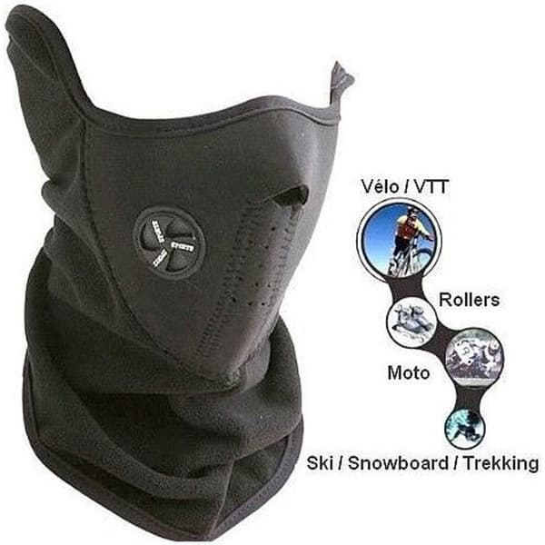 Ansiktsmask - Ej specificerad - One Size - Neopren - Fleece - Färg Svart