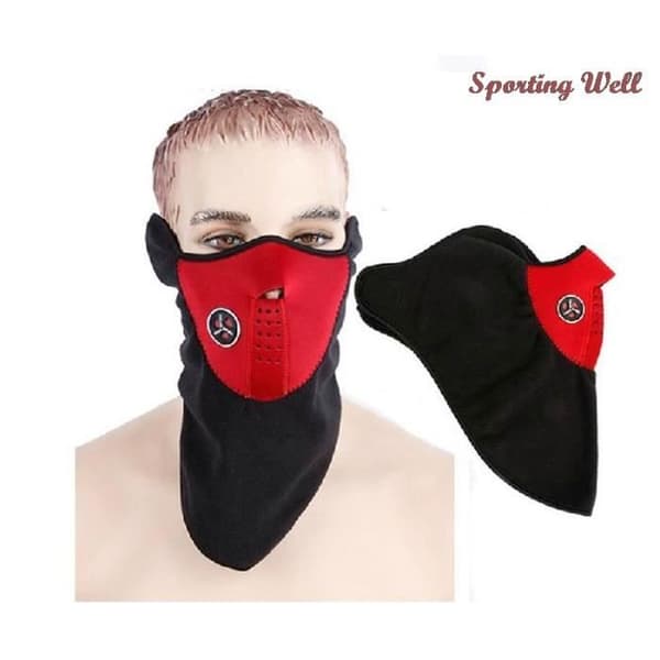 Röd färg 3 i 1 skidhatt Varm cykel ansiktsmask Cykelfleecemask Motorcykelsport Snowboardhatt Halsduk