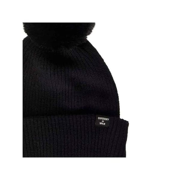 Mössa - Superdry - Heritage - Svart - Ribbstickad - Vinter - Dam