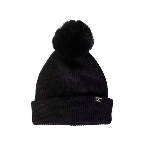 Mössa - Superdry - Heritage - Svart - Ribbstickad - Vinter - Dam