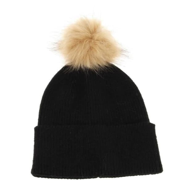 Pompom mössa Pcbina ullhuva m. fold up noos bc - Pieces Unique Black