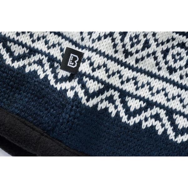 Snöhuva - Brandit - Unisex - Marinblå - Tjock stickad - Fleecefoder