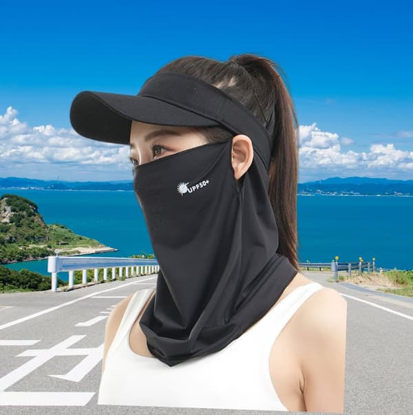 INF Sommar Utomhus Cykel Ansiktsmask - Andningsbar & Solskydd Svart
