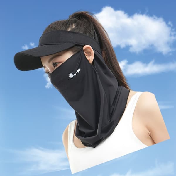 INF Sommar Utomhus Cykel Ansiktsmask - Andningsbar & Solskydd Svart