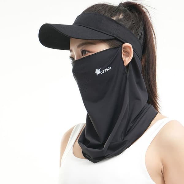 INF Sommar Utomhus Cykel Ansiktsmask - Andningsbar & Solskydd Svart