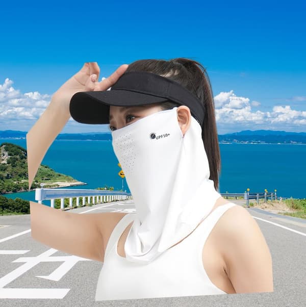 INF Sommar Utomhus Cykel Ansiktsmask - Andningsbar & Solskydd Vit