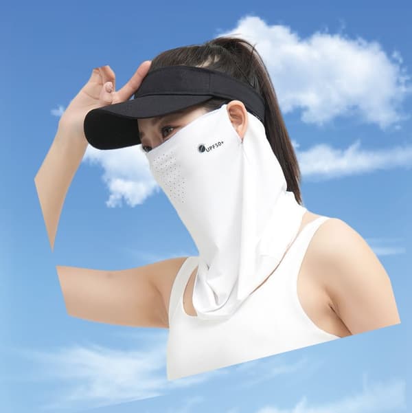 INF Sommar Utomhus Cykel Ansiktsmask - Andningsbar & Solskydd Vit