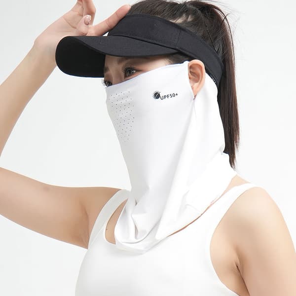 INF Sommar Utomhus Cykel Ansiktsmask - Andningsbar & Solskydd Vit