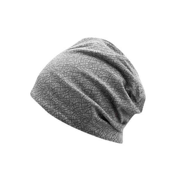Bonnet - MSTRDS - Tryckt jersey - One size - Grå - 95% bomull, 5% elastan