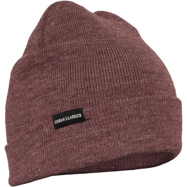 Beanie - Urban Classics - BASIC FLAP BEANIE - Bordeaux - 100% Akryl - Vinter