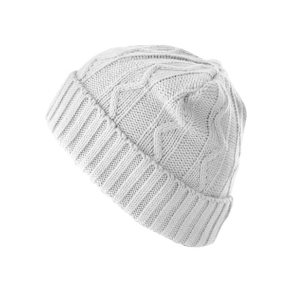 Huva - MSTRDS - Kabelklaff - Vit - 100% Polyakryl - Fodrad med fleece