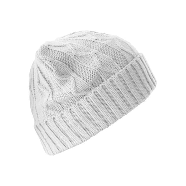 Huva - MSTRDS - Kabelklaff - Vit - 100% Polyakryl - Fodrad med fleece