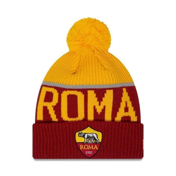 AS Roma Sport Pompom Hat New Era One Size Mörkröd Gul