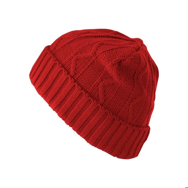 huva - MSTRDS - kabelflik - röd - 100% polyakryl - unisex - höst/vinter