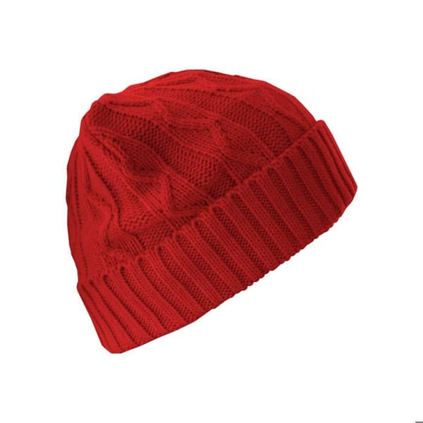huva - MSTRDS - kabelflik - röd - 100% polyakryl - unisex - höst/vinter