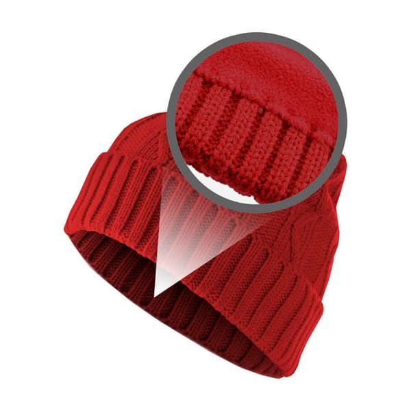 huva - MSTRDS - kabelflik - röd - 100% polyakryl - unisex - höst/vinter