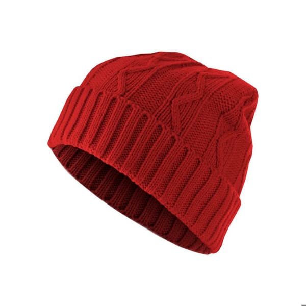 huva - MSTRDS - kabelflik - röd - 100% polyakryl - unisex - höst/vinter