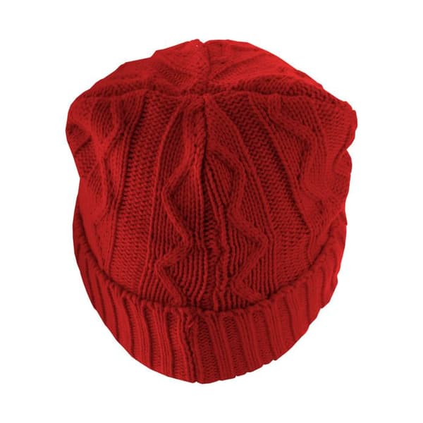 huva - MSTRDS - kabelflik - röd - 100% polyakryl - unisex - höst/vinter