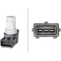 Miniatyrbild 1 av 2: Kamaxelpositionssensor - HELLA - 6PU 009 121-391 - 12V - Svart - Utan kabel
