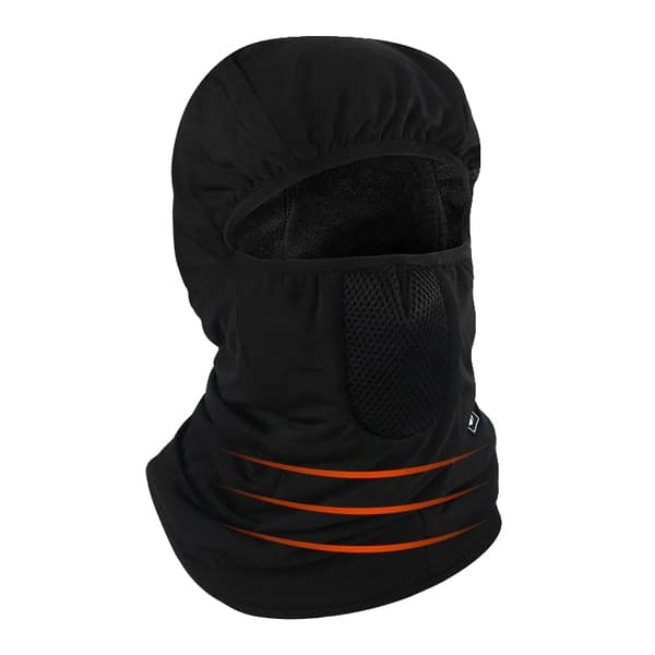 Opvarmet ansigtsmaske, termisk, vindtæt, Sort, XL