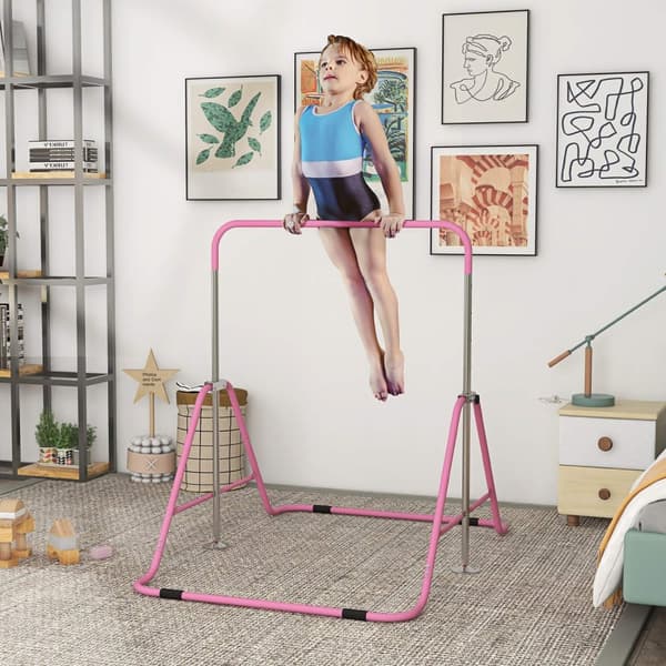 Rootz Lasten voimistelupalkki - Funbing Traund Bar - Säädettävä harjoituspalkki - Korkeus säädettävä 88-128 cm - 154 cm x 106,2 cm x 88,5-128,5 cm