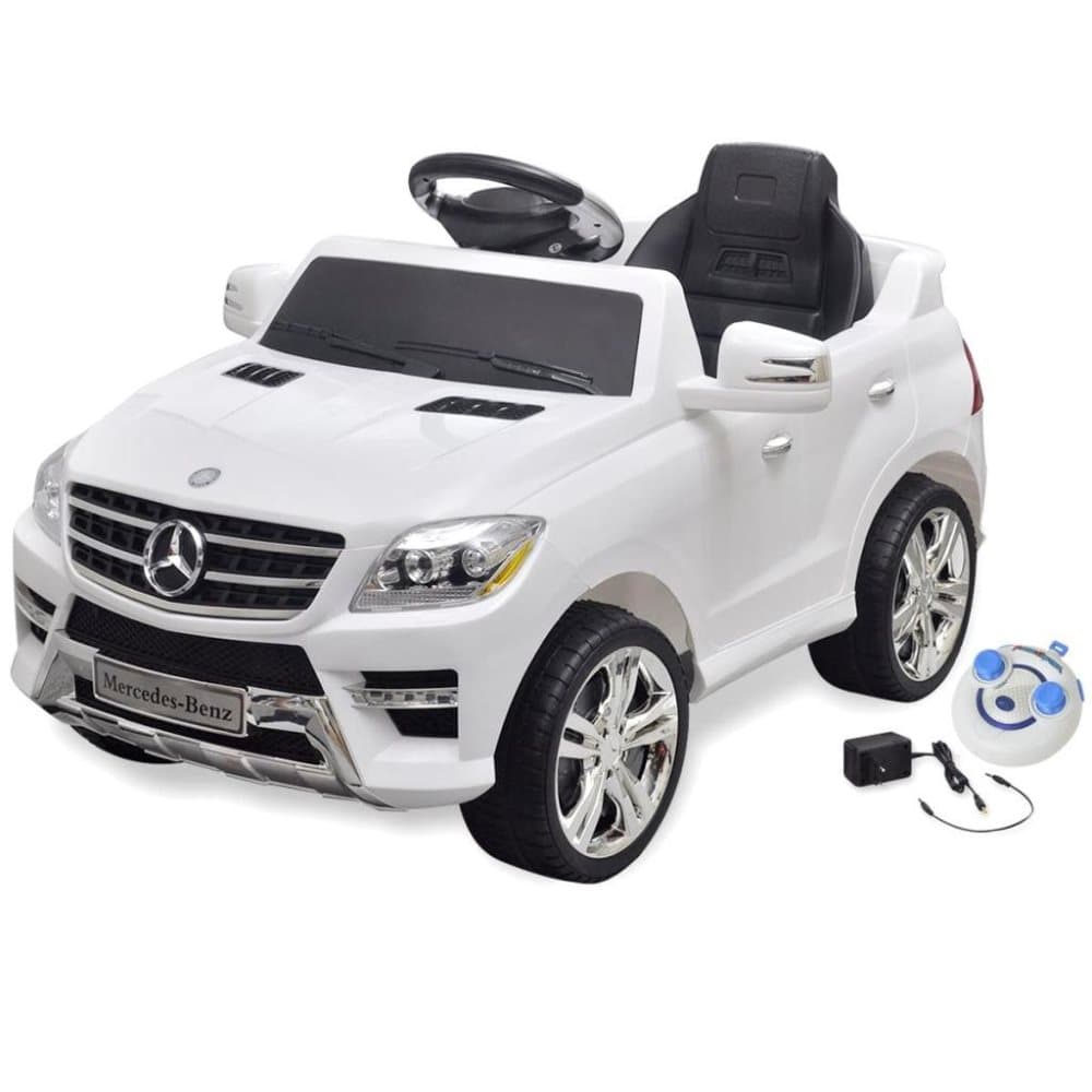 vidaXL Elbil för barn Mercedes Benz ML350 med fjärrkontroll vit 6 V