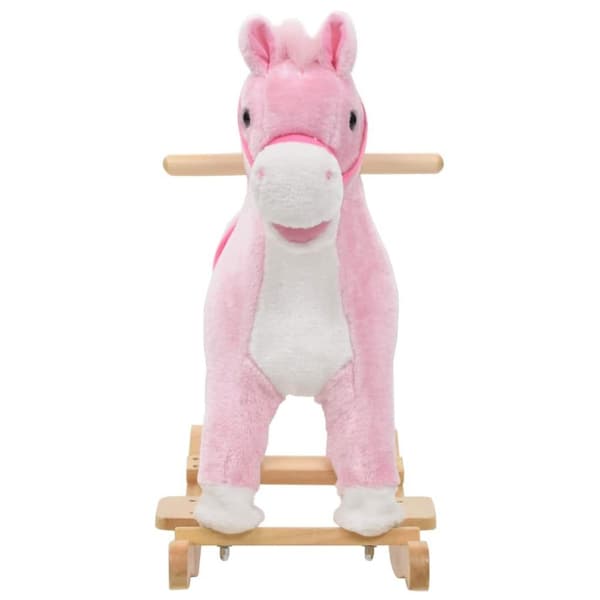 vidaXL gyngehest plys 65 x 32 x 58 cm pink