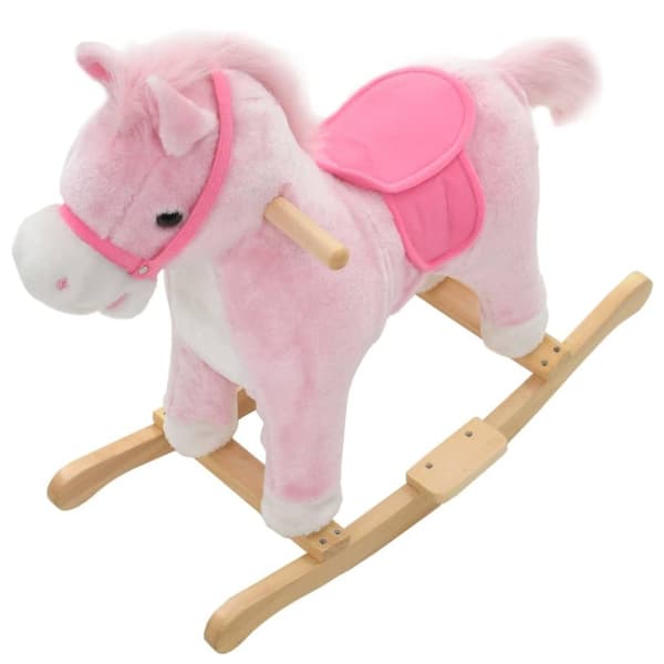 vidaXL gyngehest plys 65 x 32 x 58 cm pink
