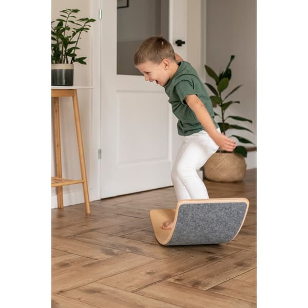MeowBaby Balancebræt til Børn, Balance Board med Filt, Orange