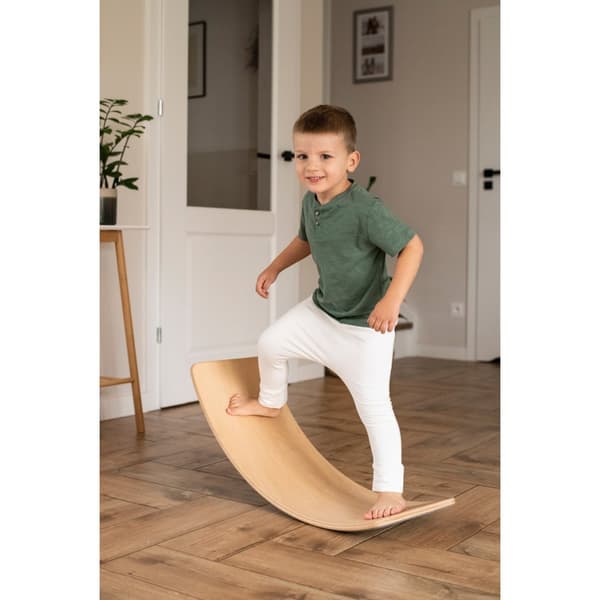 MeowBaby Balansbräda för Barn, Balance Board med Filt, Grå